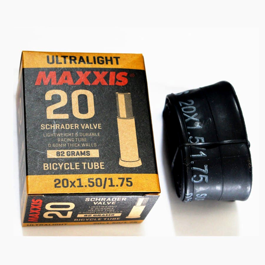 Lightweight Maxxis Ultralight Tubes (Schrader Valve) for BMX freestyle enthusiasts with a 20" bicycle.