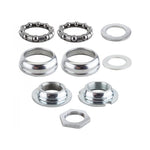 The MCS USA BB Set (One Piece Cranks) includes ball bearing retainers, bearing cups, locknuts, and washers—perfect for old school BMX builds with 24TPI threads or one piece bottom bracket setups.