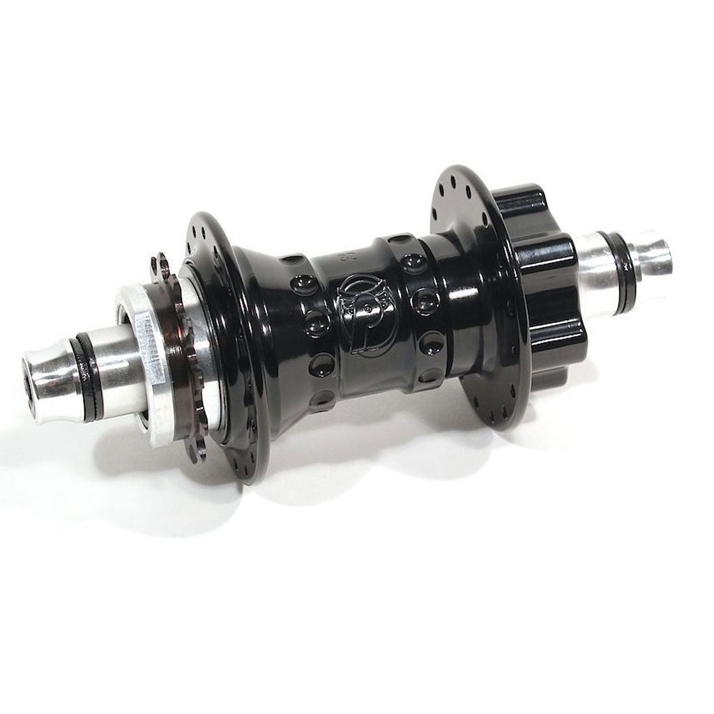 Profile MTB Classic Rear Hub Single Speed 36H—black metal hub with 36 spoke holes, disc rotor mount, single speed compatible, and 48-point engagement axle ends, shown on a white background.