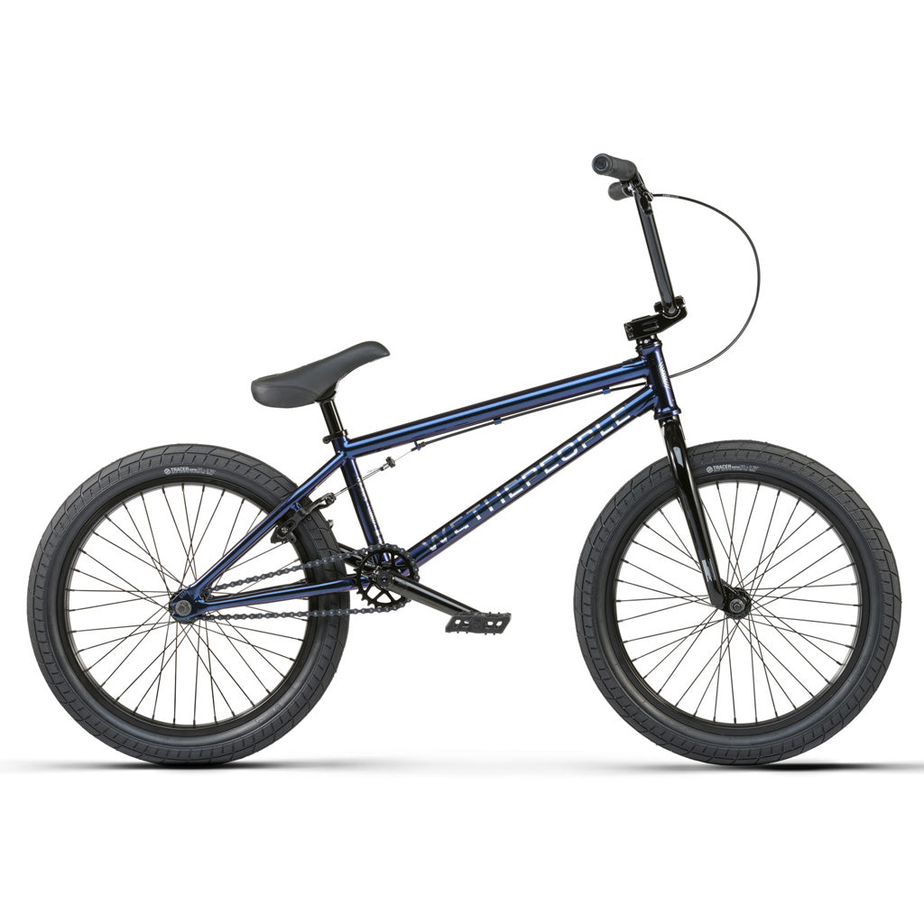 A blue Wethepeople CRS 20 Inch Bike on a white background.