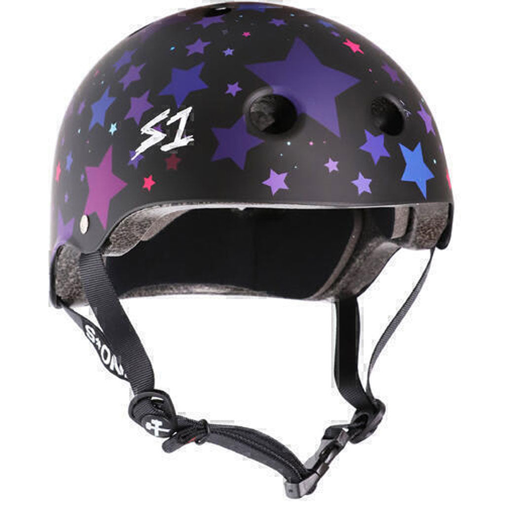 A S-One Helmet Lifer Black Matte/Star for head protection and multiple impact protection.