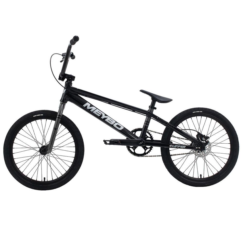 A sleek black Meybo 2024 Clipper Disc Pro 21 Bike racing bike on a white background.