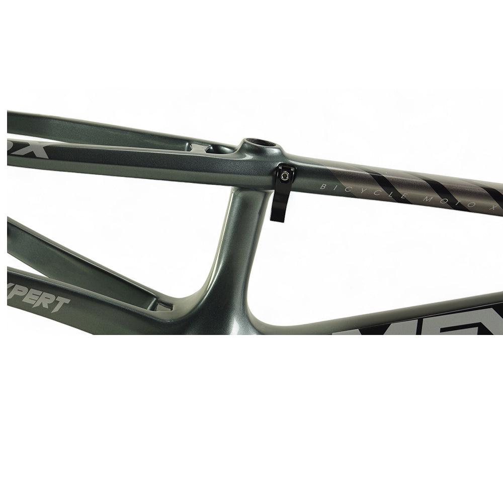 A close up of a Meybo 2024 Carbon HSX Pro L Frame mountain bike.