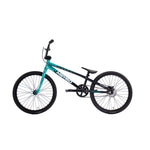 The Meybo 2026 Clipper Expert XL Bike, shown in teal and black with a lightweight frame, single gear, and flat handlebars, is perfect for riders seeking a quality entry-level BMX race bike.