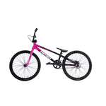 The Meybo 2026 Clipper Expert Bike is an entry-level race bike with a black frame and pink fork and handlebars, displayed in profile on a white background.