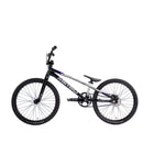 The Meybo 2026 Superclass Expert Bike is a black and white BMX racing bike with a tilted seat and flat handlebars, designed for tall riders and shown on a white background.
