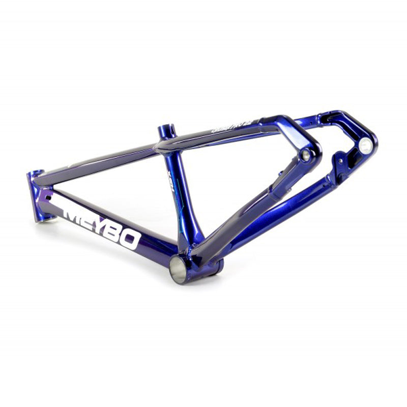 An image of a blue bicycle frame, featuring the Meybo 2024 HSX Pro XL Frame.