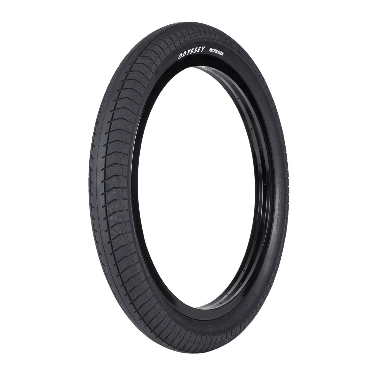Black Odyssey Path Pro Tyre (Each) isolated on a white background.