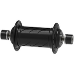 Onyx BMX XL 100/10mm Bolt-on Grooved Front Hub with end caps, shown on a white background. This fully rebuildable race hub is displayed with product information and part numbers listed below.