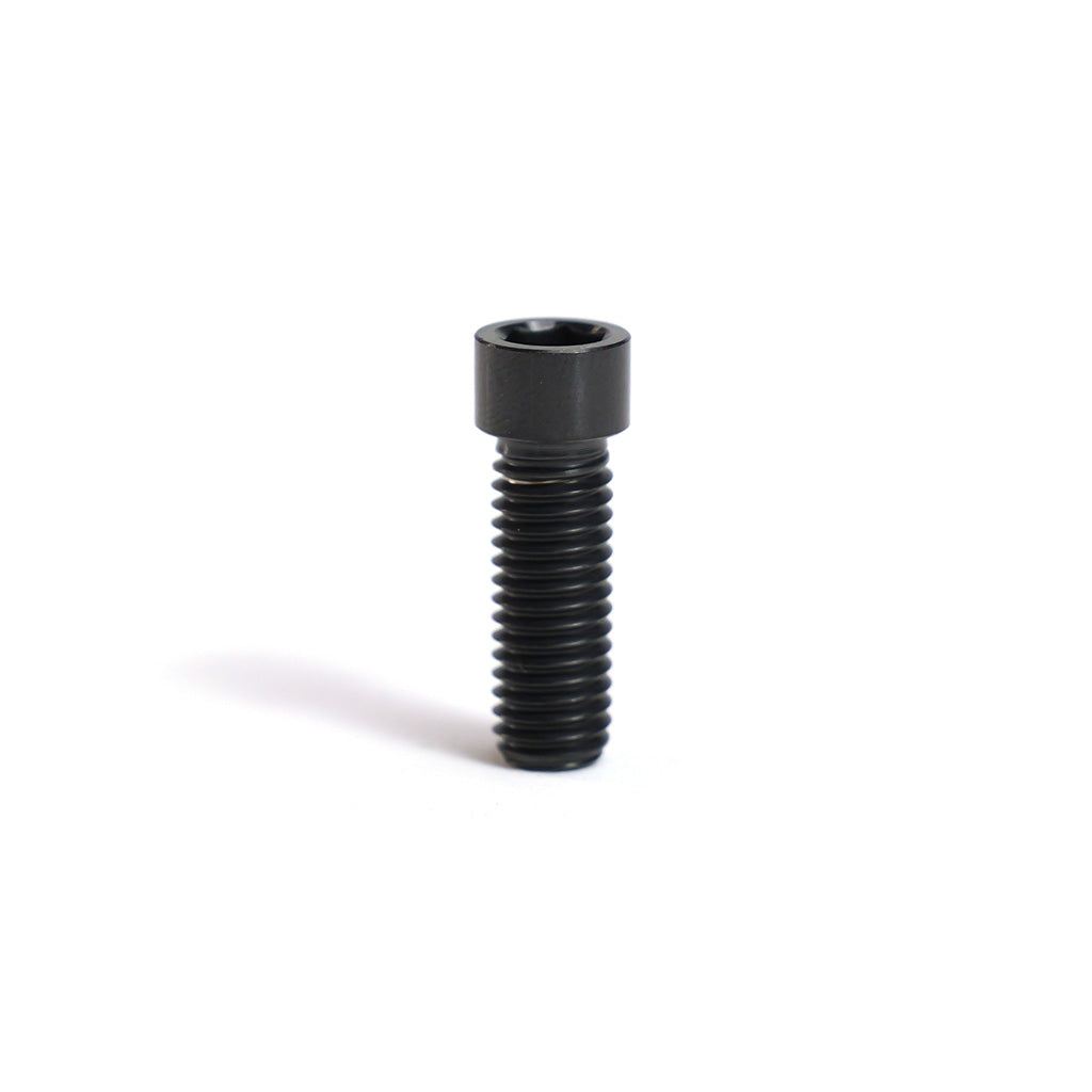 A Titanium M8 Low Profile Stem Bolt (each) stands upright on a white background, perfect as a secure, lightweight BMX or metric bike bolt.