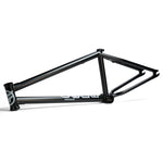 A matte black Federal Code Frame is displayed side-on against a white background. This street BMX frame includes top, down, seat tubes and rear triangle for responsive performance.