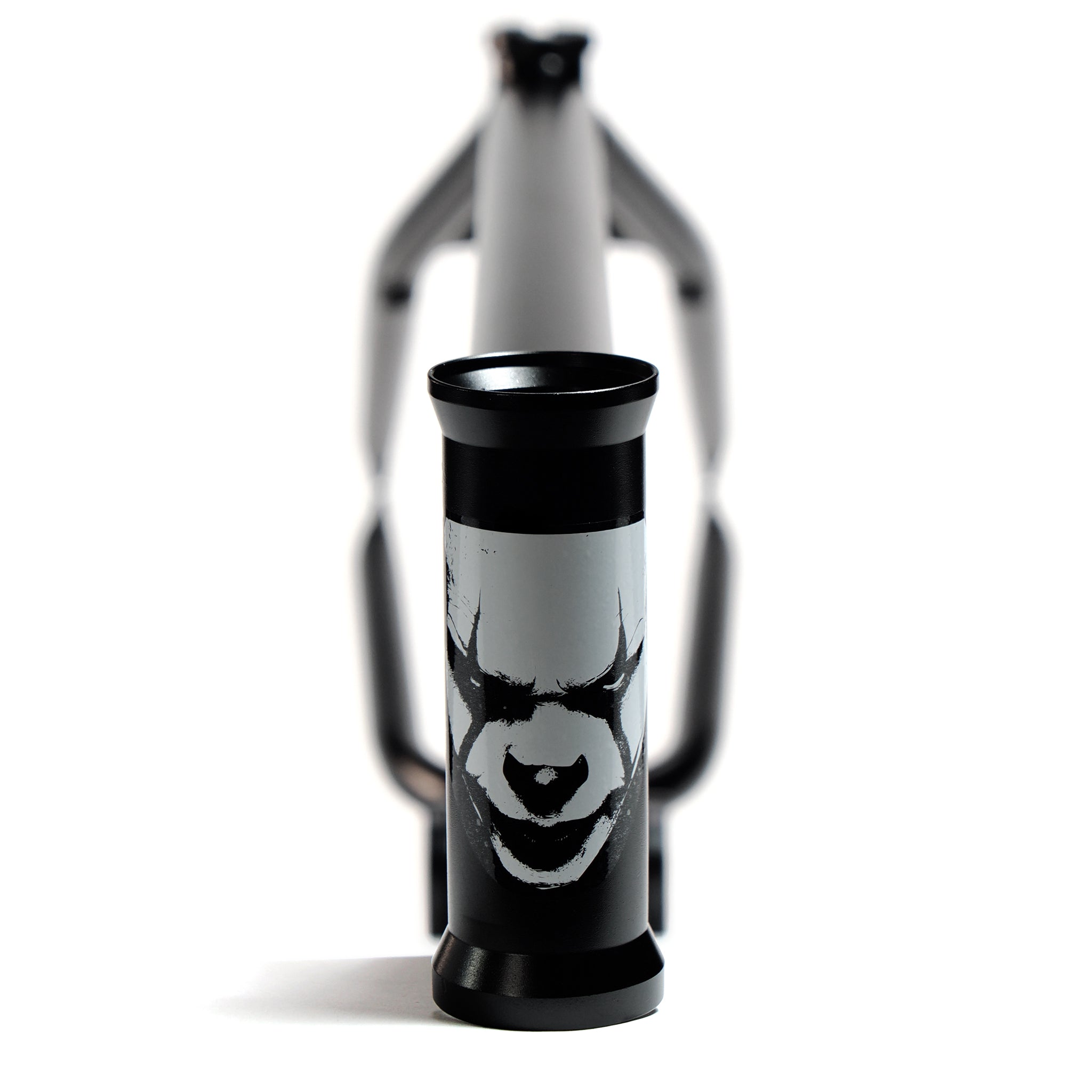 A front view of the Federal Jarvis V2 Frame showcases a clown face illustration on its head tube.