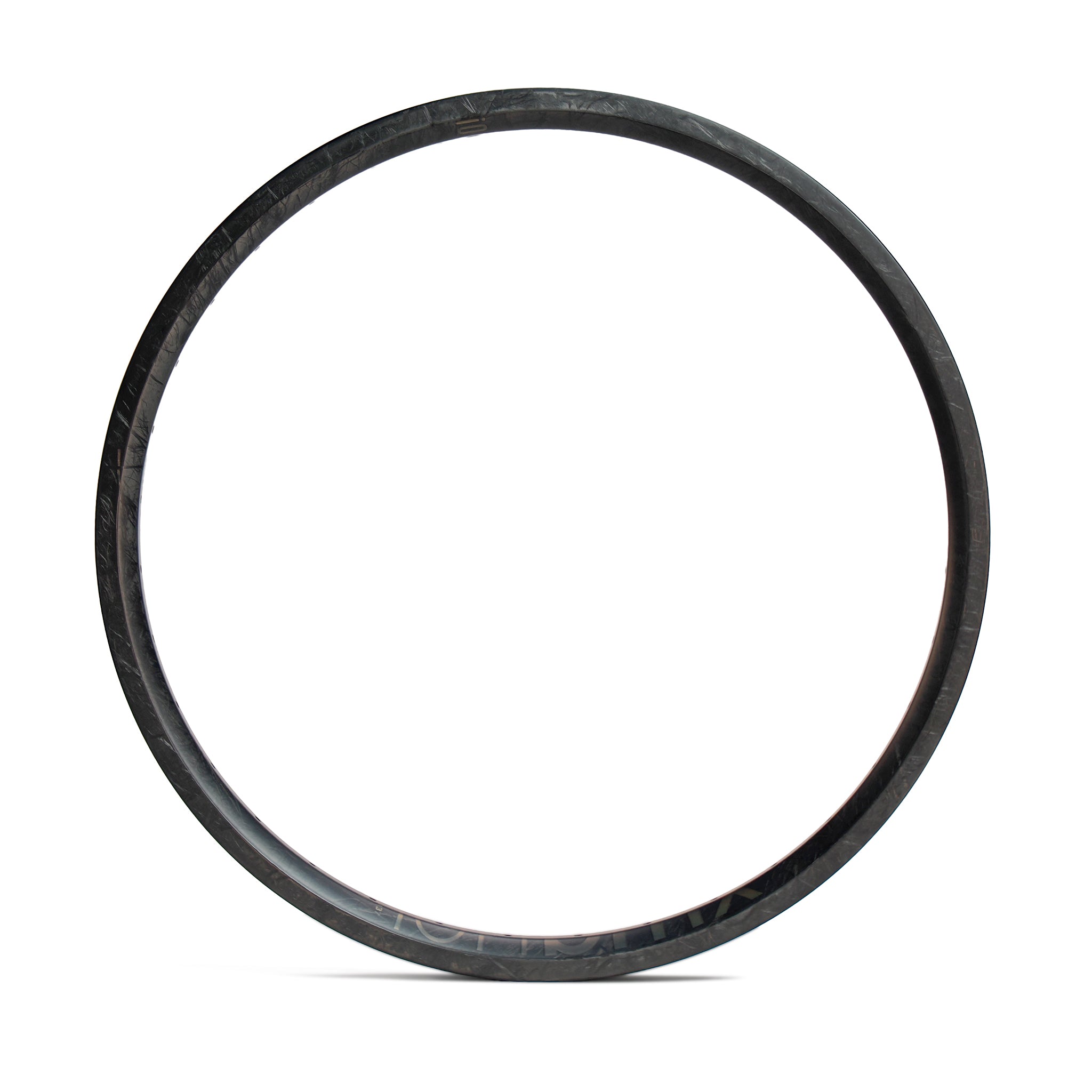 Featuring a smooth, circular black design, the ION BMX C22 Carbon Fiber 22 Inch Braking Rim delivers lightweight BMX performance and durability, shown here against a plain white background.