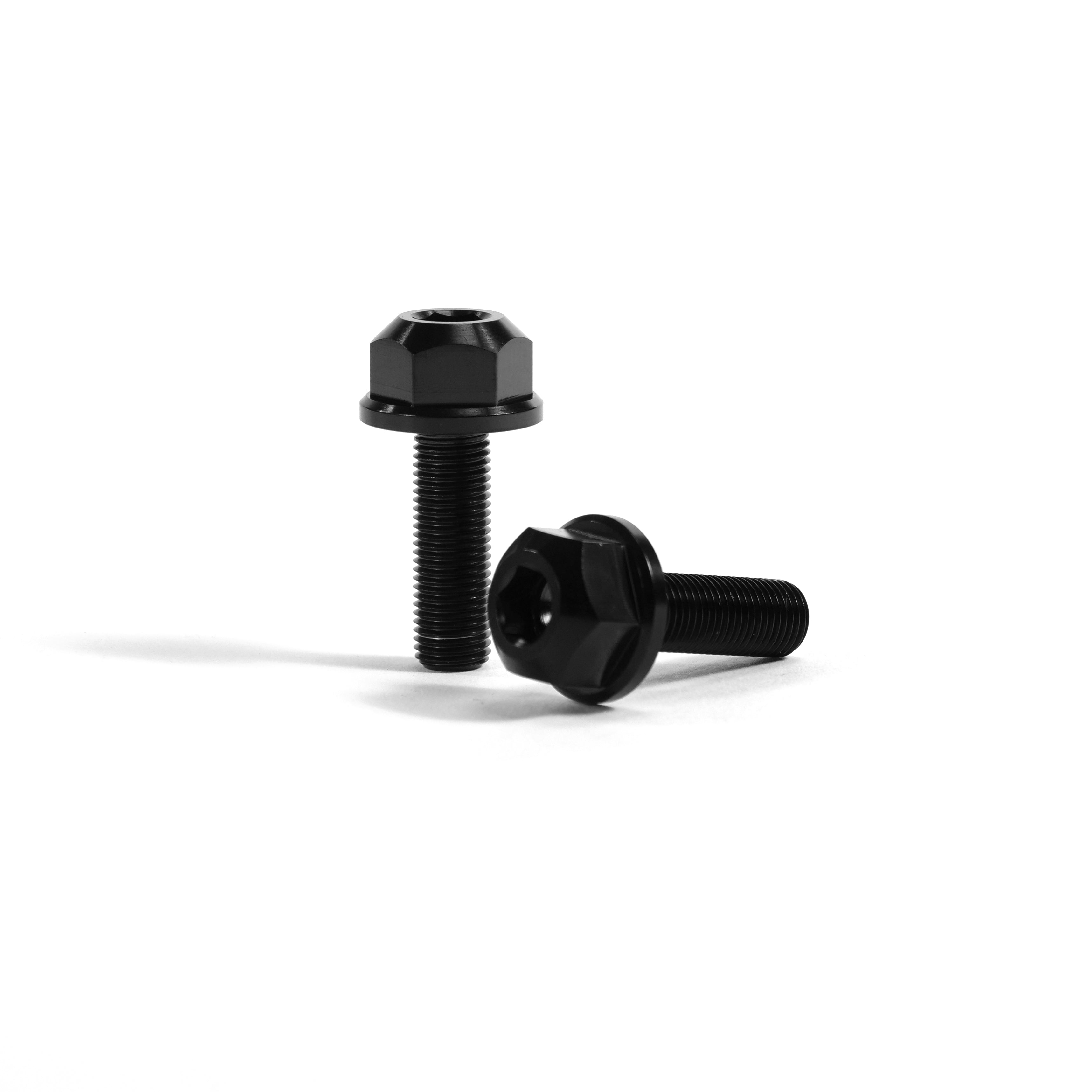A pair of ION BMX Titanium GR5 Hex Axle Bolts, one upright and one on its side, are displayed on a white background.