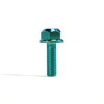 A single ION BMX Titanium GR5 Hex Axle Bolt (each), CNC machined with a flanged head and metallic blue finish, stands upright on a white background—perfect as a precision axle bolt for BMX bikes.