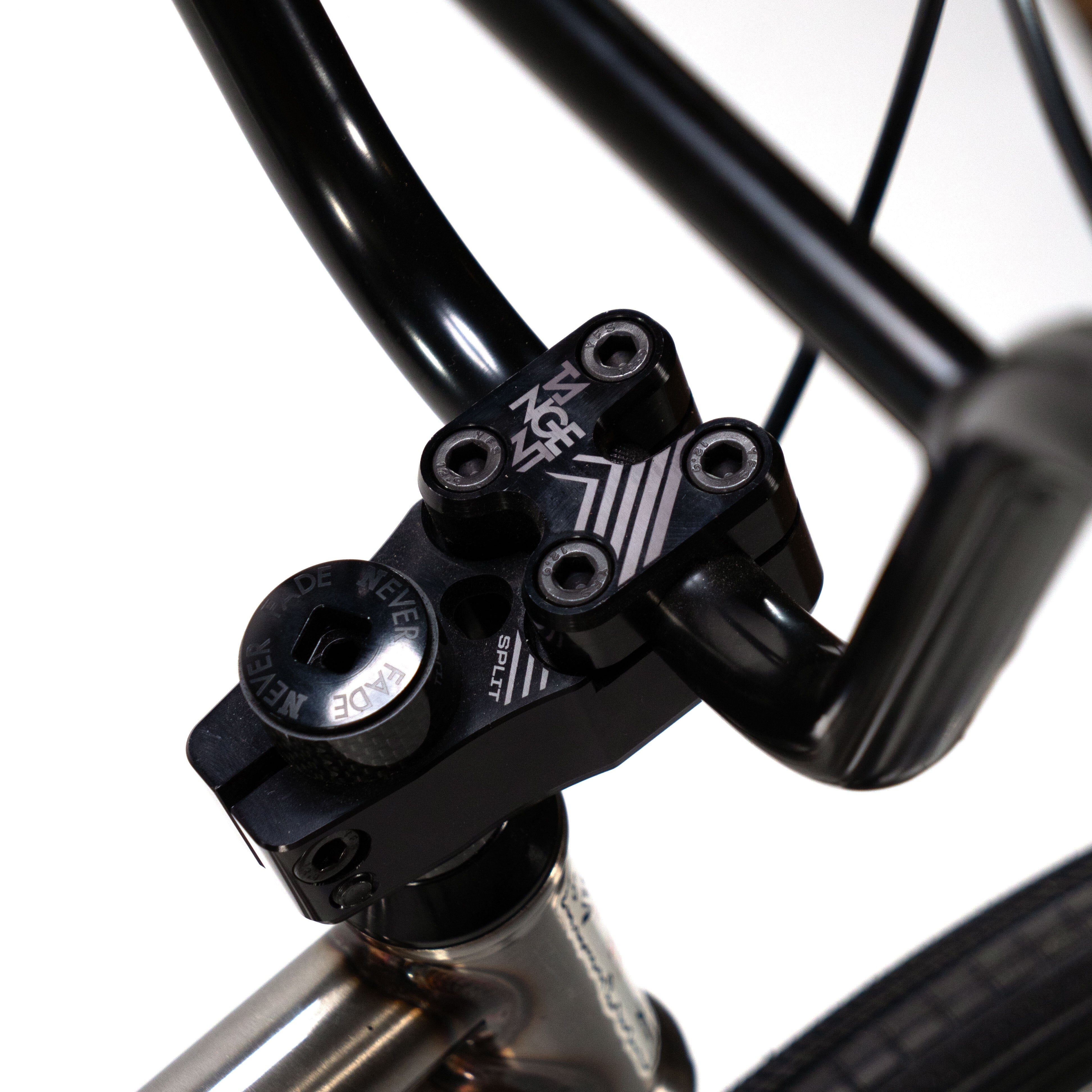 A close up of the handlebar on a Cult Vick Behm Custom Race Bike, showcasing its performance and style.