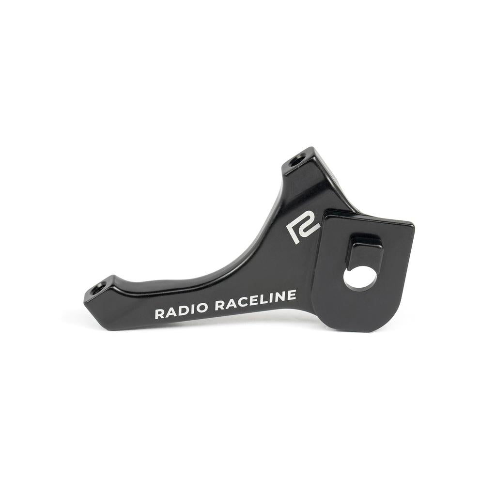 Black 7075-T6 alloy Radio Raceline Helium Expert Disc Brake Mount for bicycle frames.