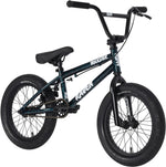 The Raven Trickster 16 Inch Bike is black, features thick tires, a padded seat, sealed bearings, and displays the "Raven" brand and "Trickster" model on its frame.