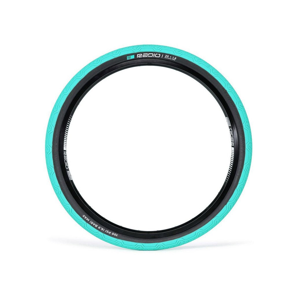 Radio Oxygen Foldable Tyre (100psi) / Teal/Blackwall / 20x1.6
