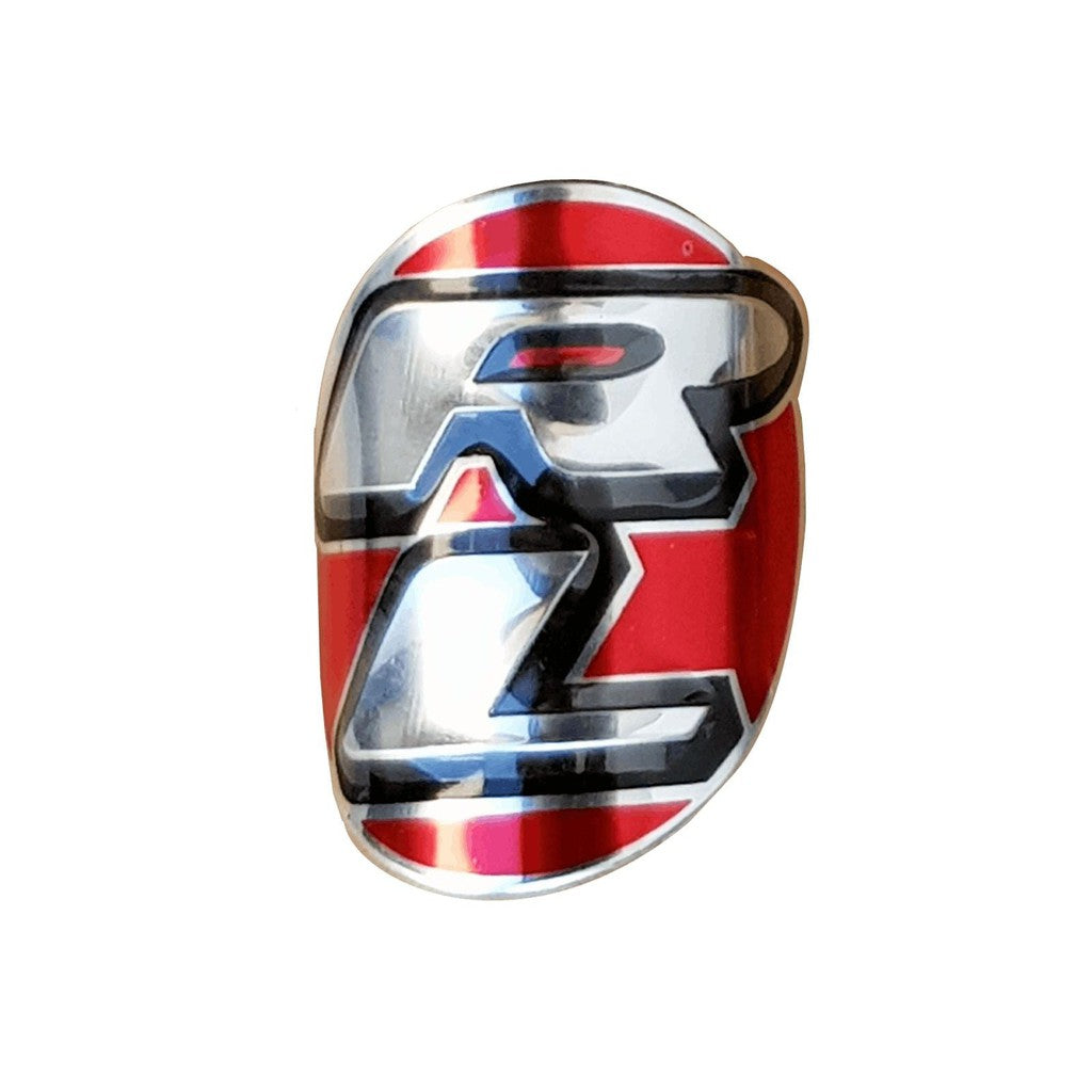Redline Retro Headtube Badge / Red/Silver