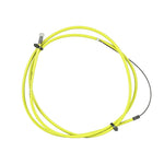 A coiled yellow Salt Am Slick Brake Cable with metallic connectors at both ends, secured with black cable ties.