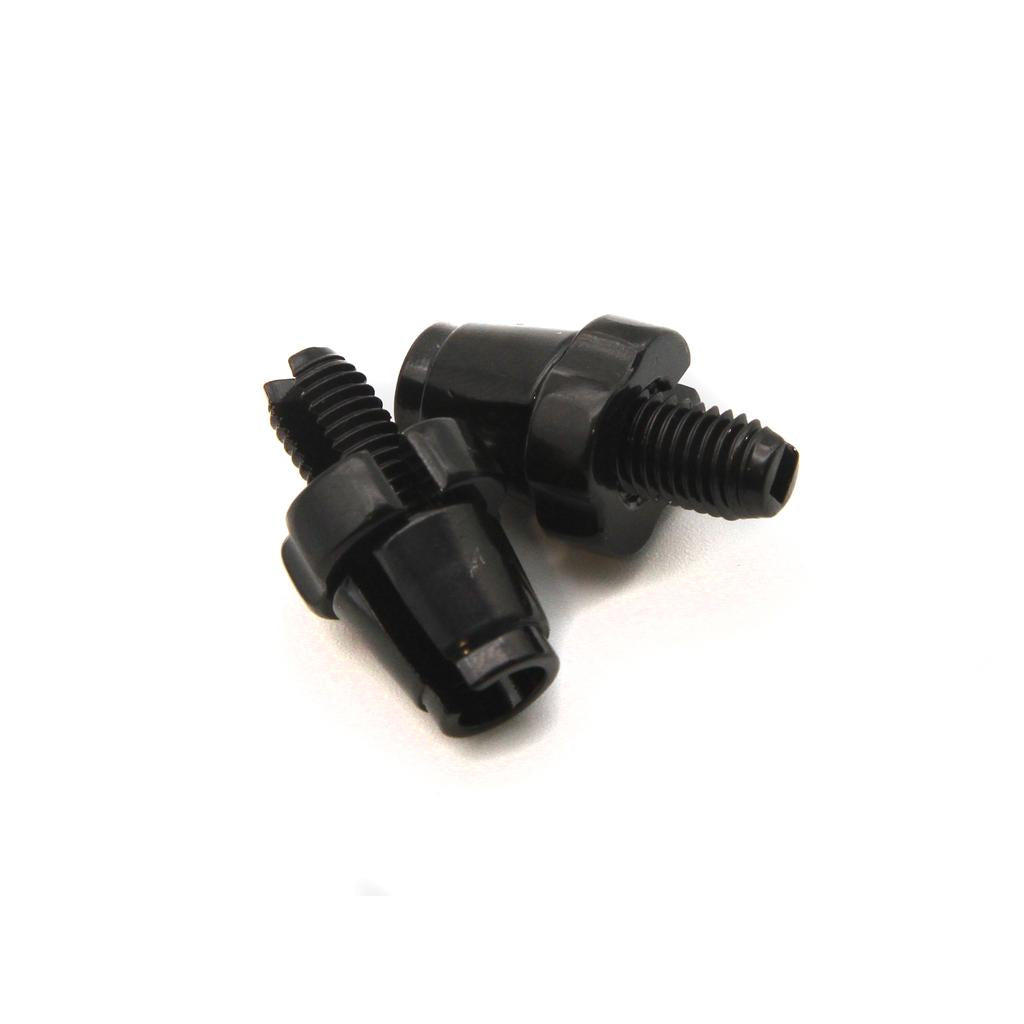 Two Salt M7 Brake Cable Barrel Adjusters, made of durable black plastic with ridged bodies, are shown on a white background.