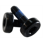 A pair of black Salt Crank Spindle Bolts on a white background.