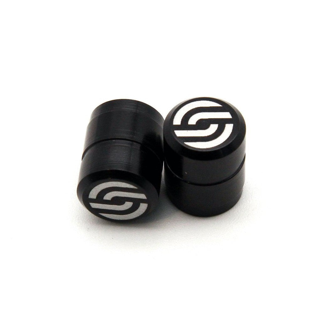 Salt CNC Valve Caps (Pair) / Black