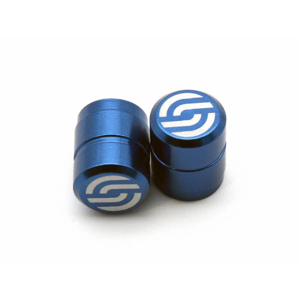 Salt CNC Valve Caps (Pair) / Blue