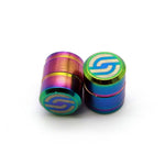 Salt CNC Valve Caps (Pair) / Oil Slick