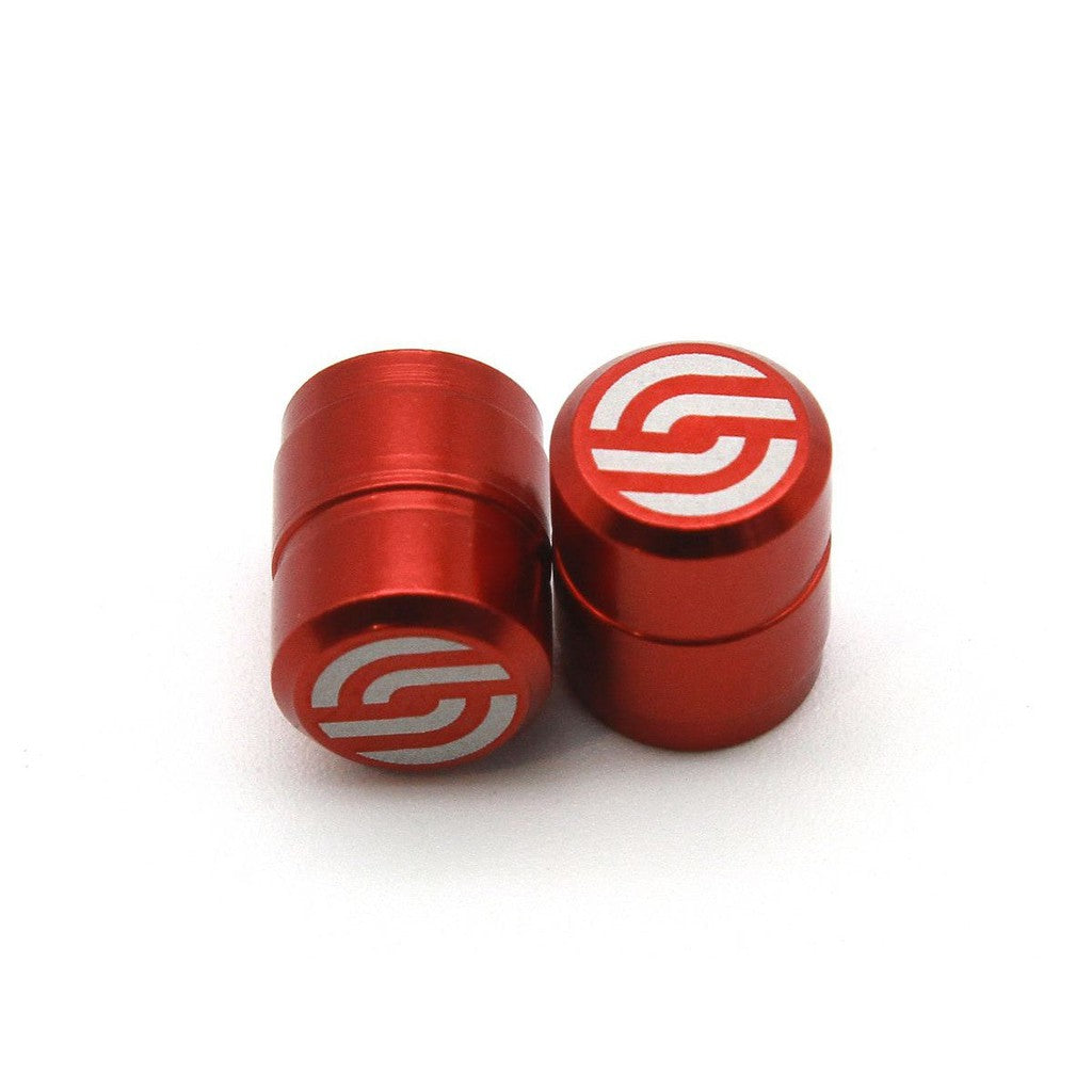Salt CNC Valve Caps (Pair) / Red