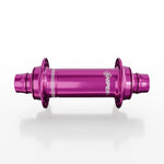 The SD-X Sniper Evo Air Expert 10mm Front Hub (28 Hole) is a shiny, metallic pink BMX racing hub with "SNIPER" on its cylindrical, lightweight aluminium body, displayed against a plain white background.