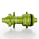 Green anodized SD-X Sniper Evo Air Expert 10mm Rear Hub (36 Hole) shown on a white background, featuring an instant engagement hub design for superior performance.