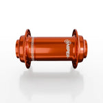 The SD-X Sniper Evo Pro 20mm Front Hub (36 Hole) is an orange anodized BMX hub shown on a white background, featuring "SNIPER" labeling and 36 spoke holes.