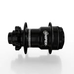 The SD-X Sniper Evo Pro 15mm Rear Hub (36 Hole), in black with “SNIPER” branding, is made from durable 7075 aluminium and shown side-on against a white background.