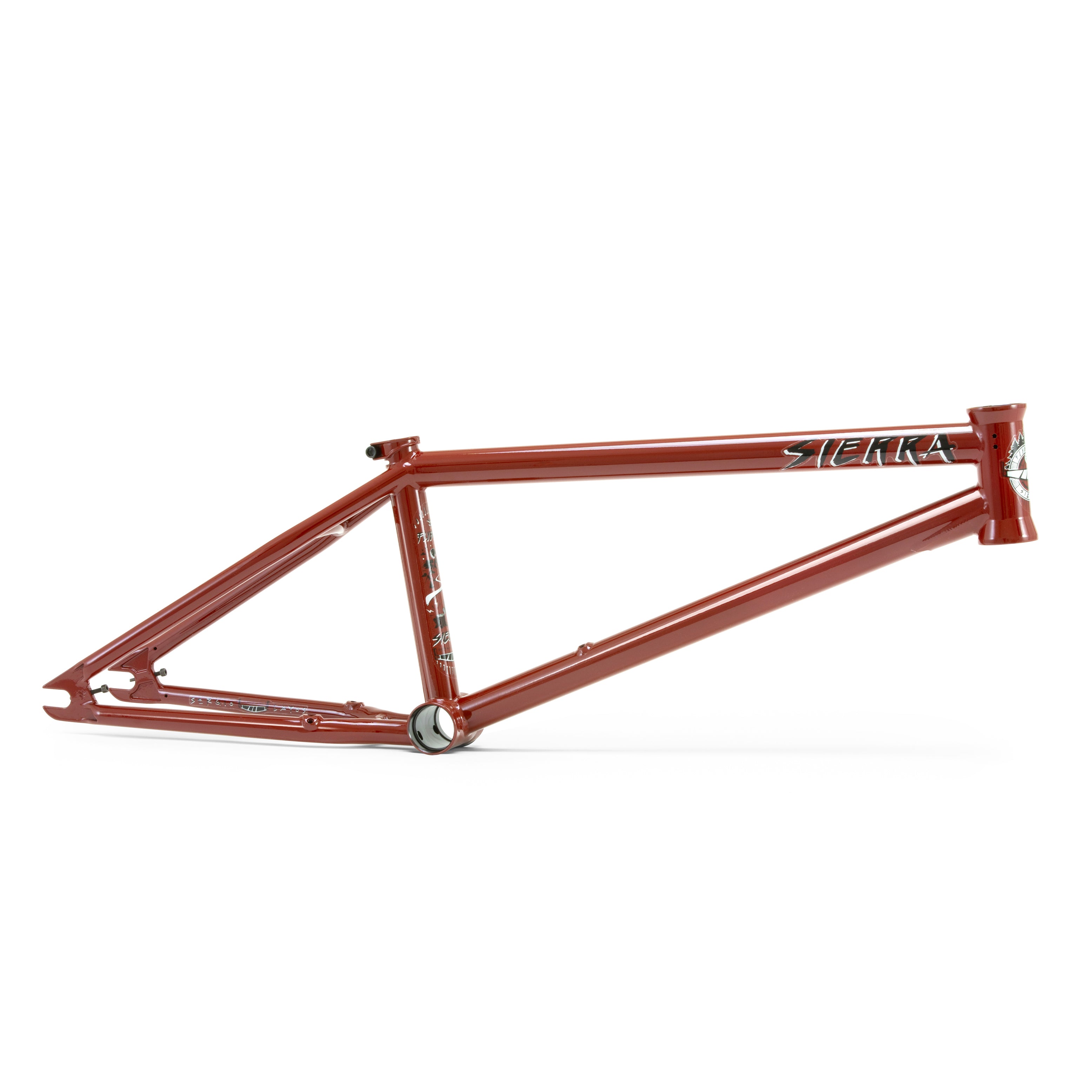 The Fly Bikes Sierra showcases a lightweight kids BMX bike with a striking 18" red frame elegantly displayed against a crisp white background.