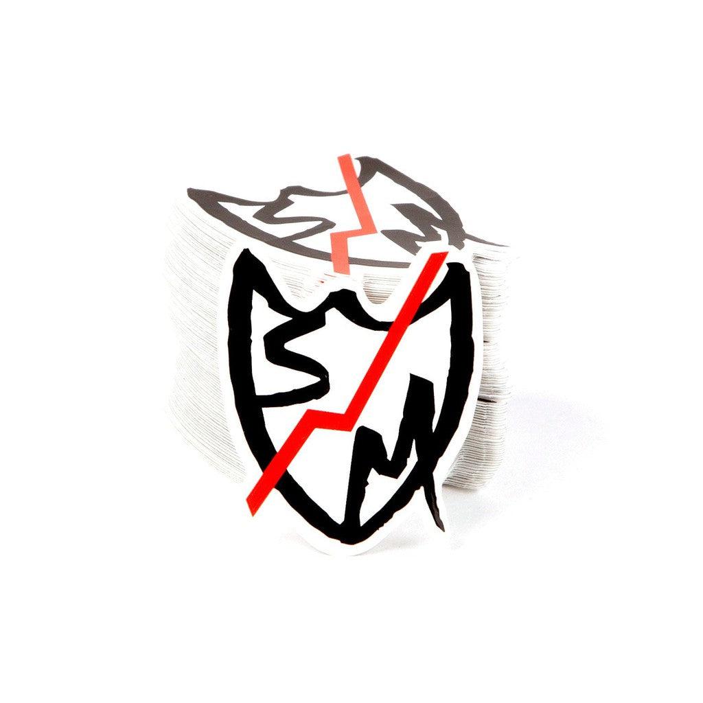 S&M DTF Peak Shield Stickers / x10 Pack / Black/Red / 1.5 x 1.25