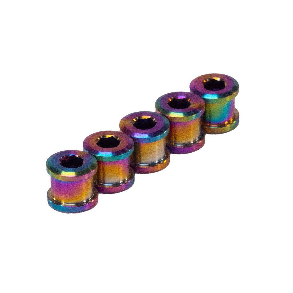 Spectre Titanium Chainring Bolt Kit / Oil Slick/ 6.5mm 5 Pack