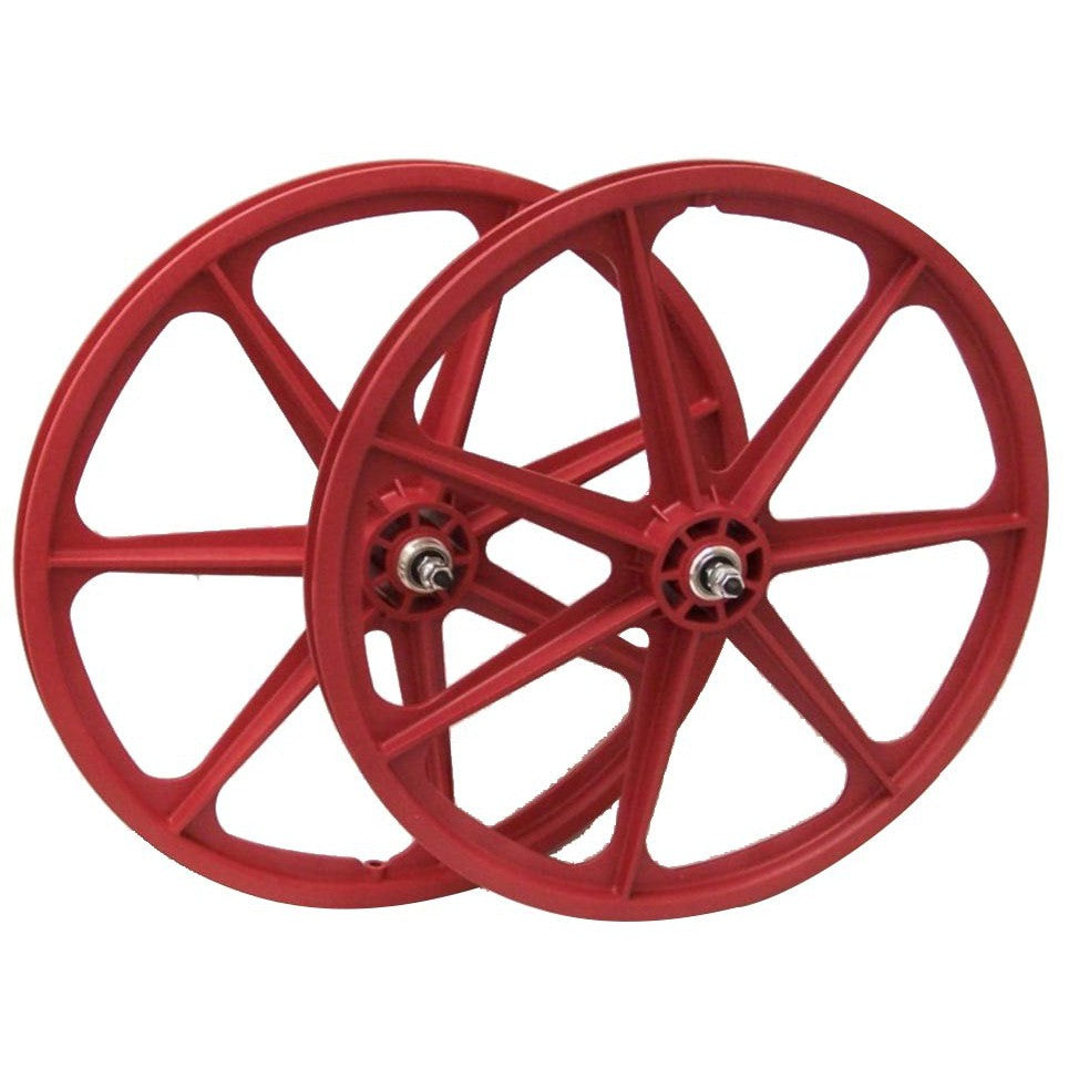 Skyway Tuff II 7 Spoke Wheels / Red 24x1.75