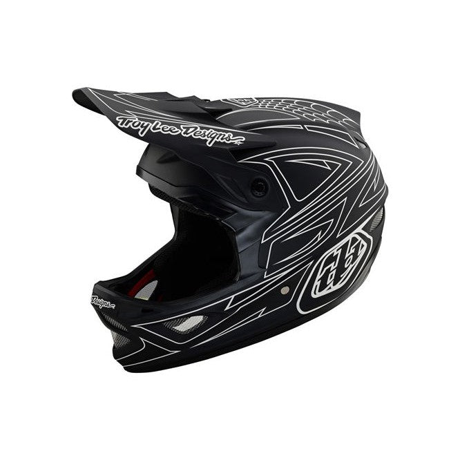 TLD D3 AS Fiberlite Helmet / Spiderstripe Black / XXL