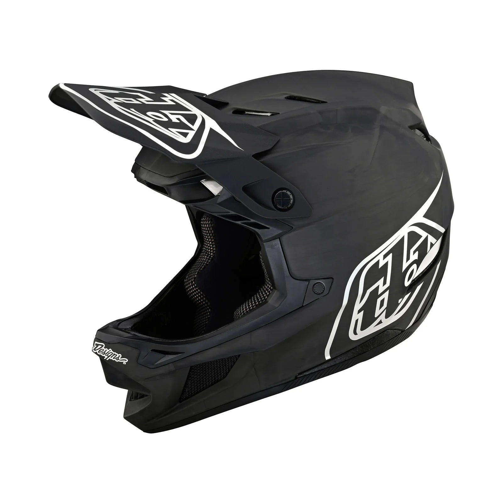 The TLD D4 AS Carbon W/MIPS Helmet Black / Silver is shown on a white background.
