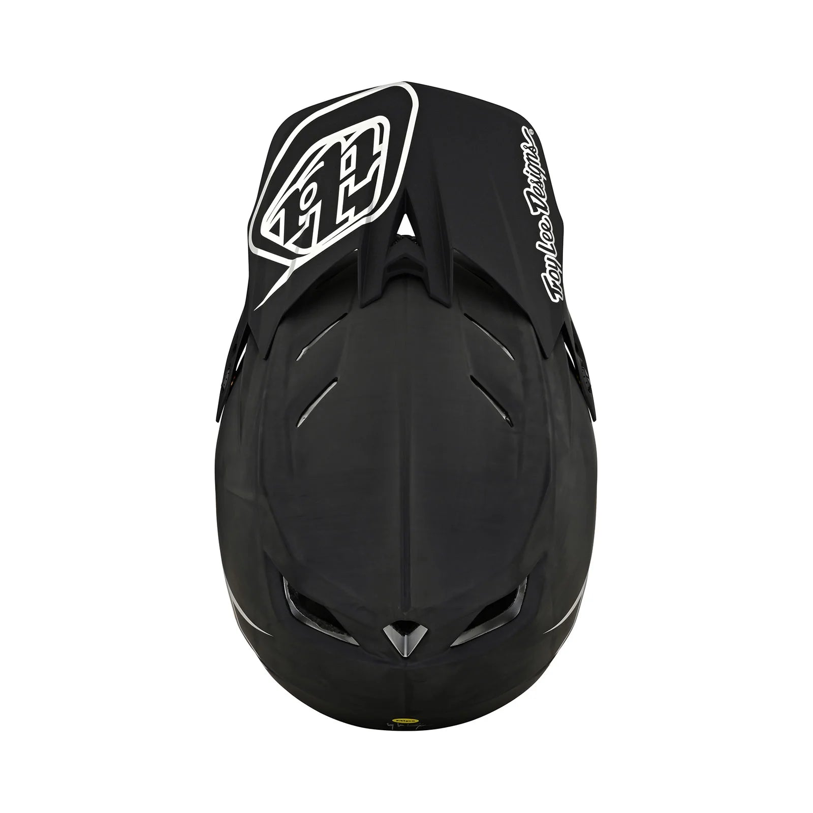 A black TLD D4 AS Carbon W/MIPS Helmet with a white logo on it.