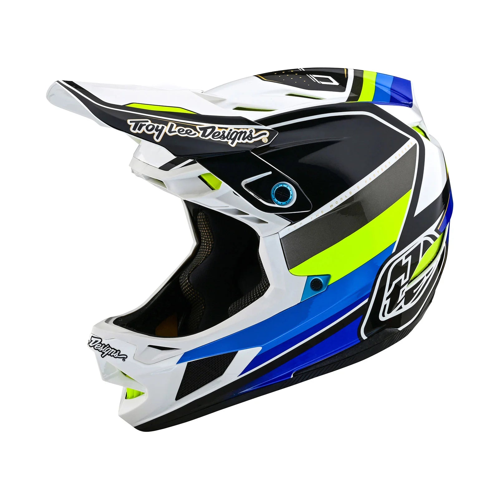 A TLD D4 AS Composite Helmet W/MIPS Reverb White with MIPS protection system on a white background.