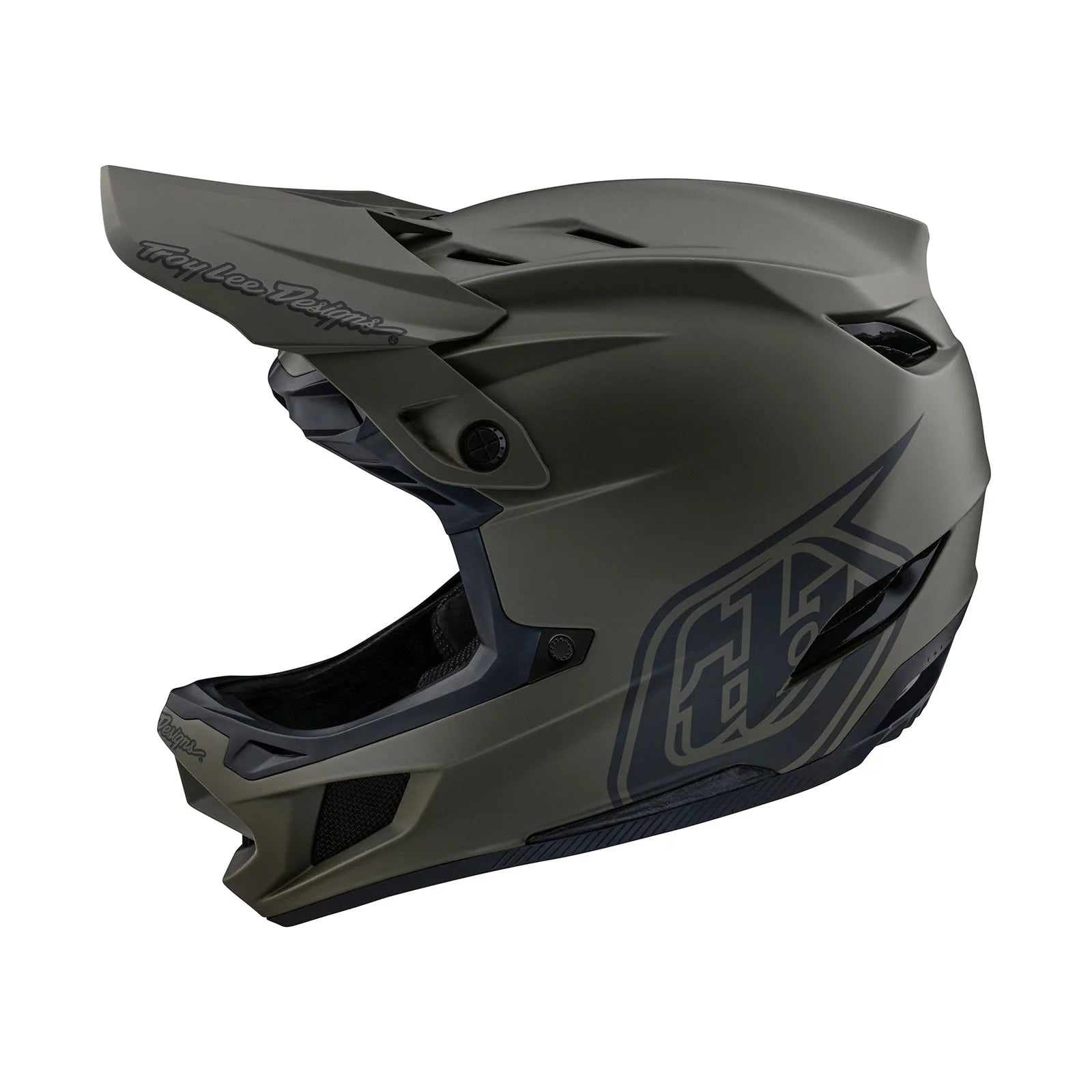 The TLD D4 AS Composite Helmet W/MIPS Stealth Tarmac is shown on a white background.