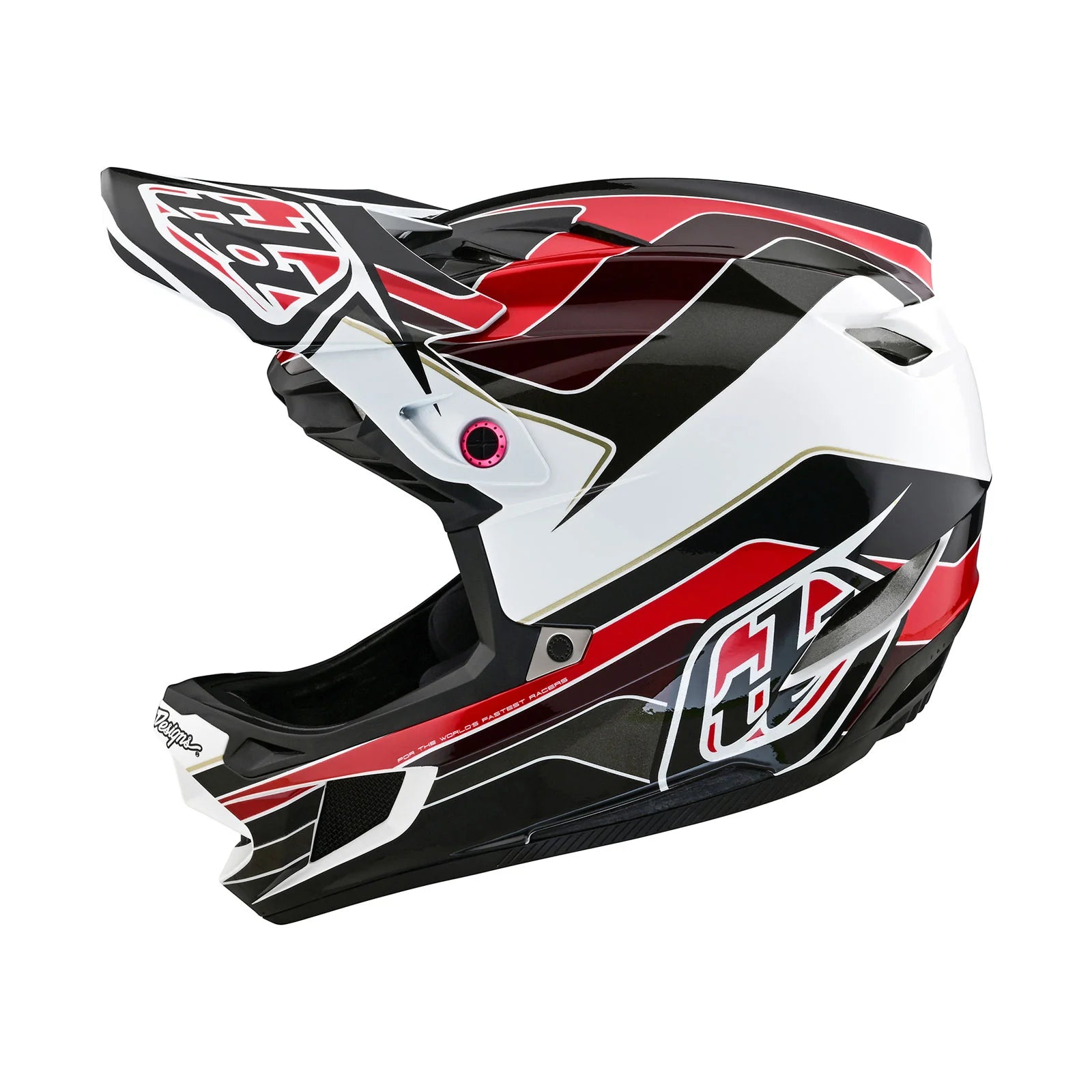 A TLD D4 AS Polyacrylite helmet with a black and red design, ensuring safety.