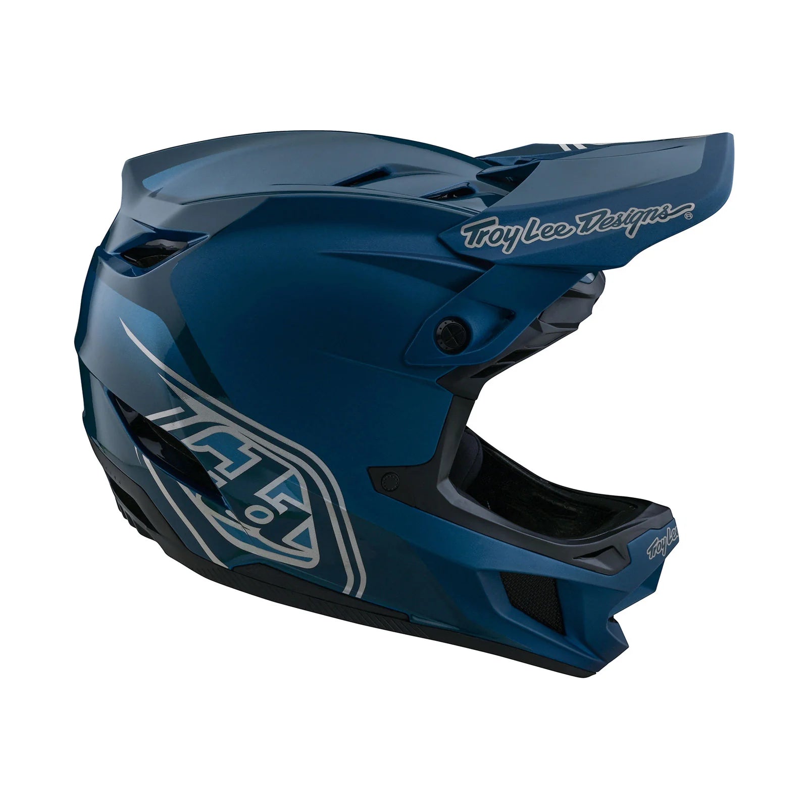 The TLD D4 AS Polyacrylite Helmet W/MIPS Shadow Blue safety helmet is shown on a white background.