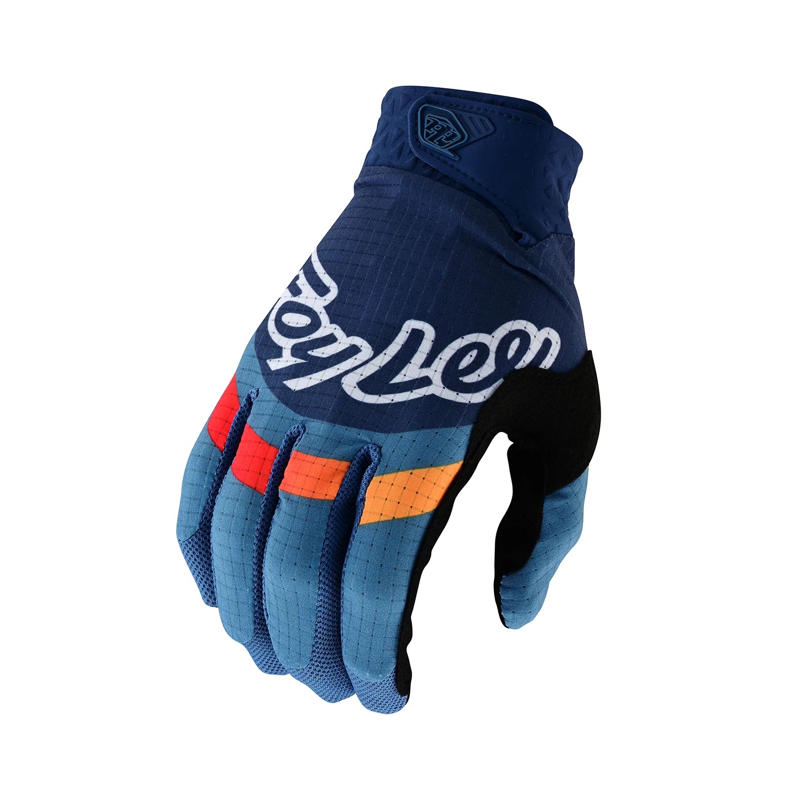 TLD Air Glove Pinned Blue, on a white background.