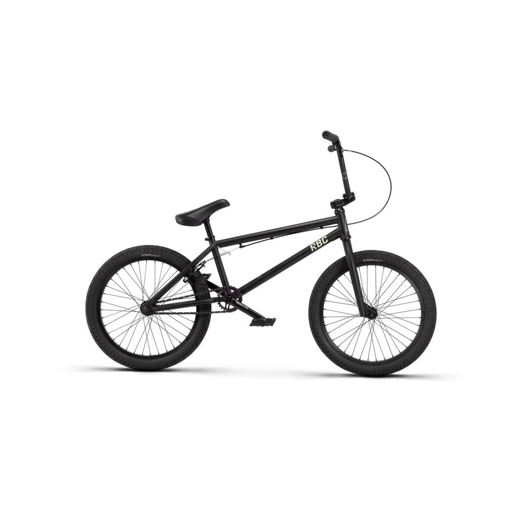 The Radio Evol XL 20 Inch Bike is an entry-level BMX with a crmo toptube, straight frame, thick tires, and single gear, shown on a white background.