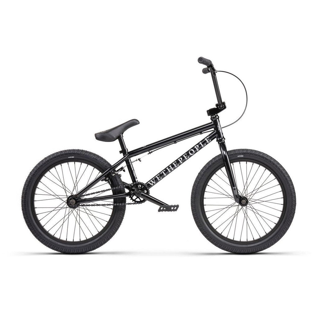 A stylish black Wethepeople Thrillseeker 20 Inch Bike on a white background.