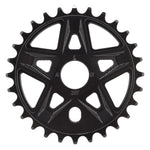 The Alienation Pro Raider Sprocket is a black, CNC-machined 7075 Aluminum chainring with 25 teeth, a five-spoke design, and a central mounting hole.